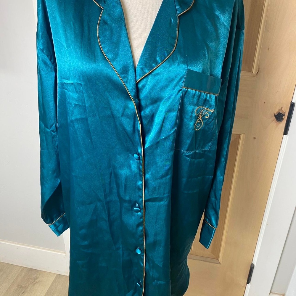 90s Victoria's Secret Gold Label Teal Satin Nightgown – Size M (NWT)
